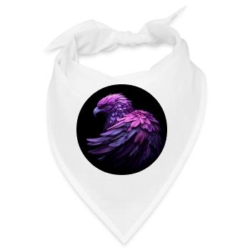 lilafarbener Adler vor schwarzem Hintergrund - Bandana - Weiß - Vorne