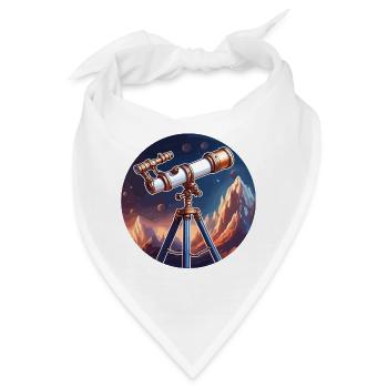 Fernrohr / Teleskop / Astronomie / Sternenhimmel - Bandana - Weiß - Vorne
