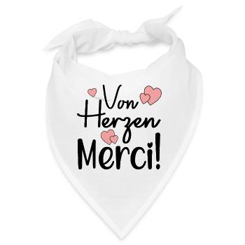 DANKESCHÖN VON HERZEN - Französisch - Bandana - Weiß - Vorne