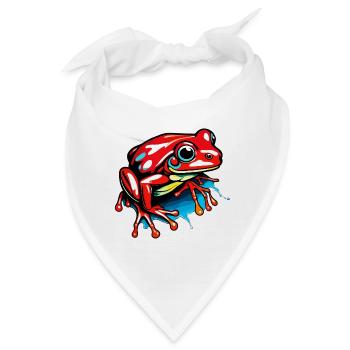 Frosch / Tier / Quack / Kröte / Teich / hüpfen - Bandana - Weiß - Vorne