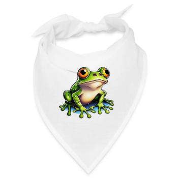 Frosch / Tier / Quack / Kröte / Teich / hüpfen - Bandana - Weiß - Vorne