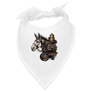 Esel / Tier /Grautier / Mähne / iah / Lasstier - Bandana - Weiß - Vorne