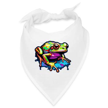 Frosch / Tier / Quack / Kröte / Teich / hüpfen - Bandana - Weiß - Vorne