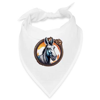 Esel / Tier /Grautier / Mähne / iah / Lasstier - Bandana - Weiß - Vorne