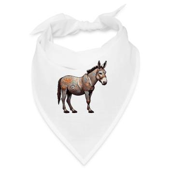 Esel / Tier /Grautier / Mähne / iah / Lasstier - Bandana - Weiß - Vorne