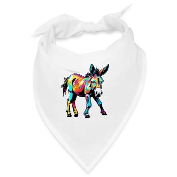 Esel / Tier /Grautier / Mähne / iah / Lasstier - Bandana - Weiß - Vorne