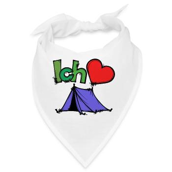 Zelten Camping Camper Statement Wanderlust Herz - Bandana - Weiß - Vorne