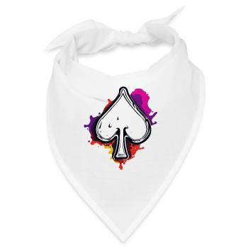 Pik / Spielkarte / Poker / Symbol / schwarz / Skat - Bandana - Weiß - Vorne