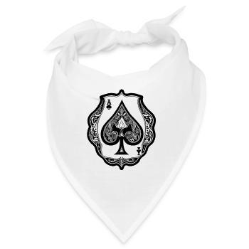 Pik / Spielkarte / Poker / Symbol / schwarz / Skat - Bandana - Weiß - Vorne