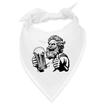 Zeus mit Bier - Bandana - Weiß - Vorne