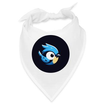 Süße Cartoon Blaumeise Meise - Bandana - Weiß - Vorne