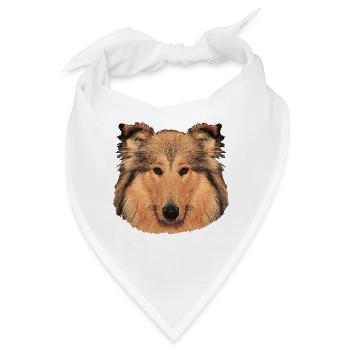 hunde tees mädchen, langhaar collie - Bandana - Weiß - Vorne