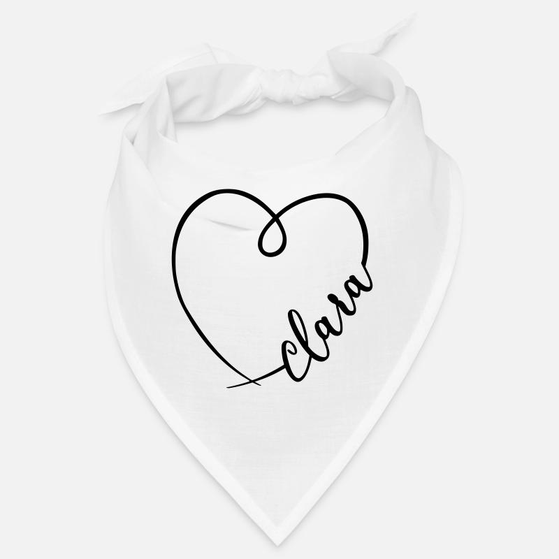 Clara Name Calligraphy Heart Bandana
