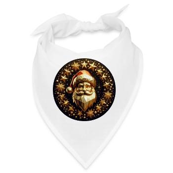 Weihnachtsmann mit Mütze und Sternen - Bandana - Weiß - Vorne