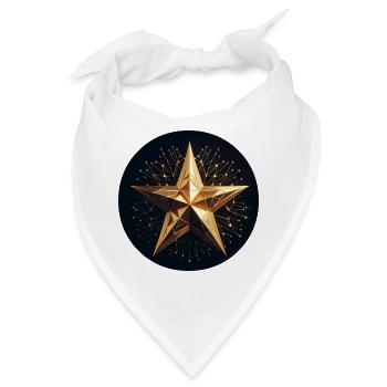 Goldener funkelnder Stern - Bandana - Weiß - Vorne