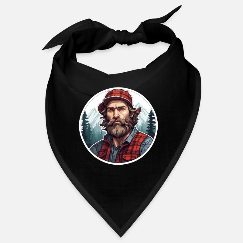Holzfäller / Mann / Bart / Wald / Hemd / Baum Bandana