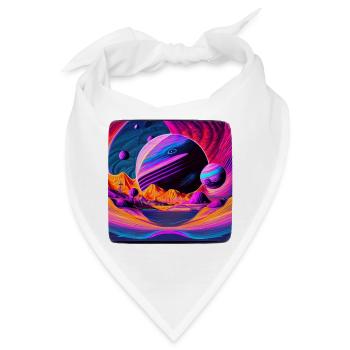 Weltraumphantasie - Bandana - Weiß - Vorne