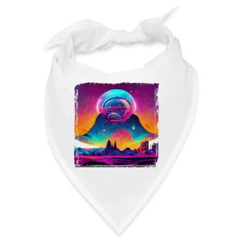 Weltraumphantasie - Bandana - Weiß - Vorne