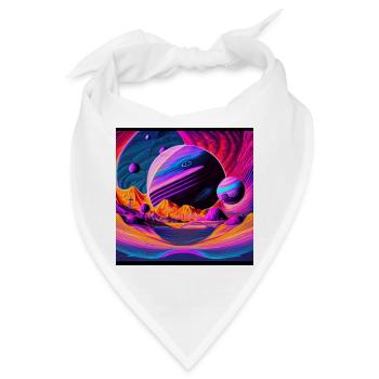 Weltraumphantasie - Bandana - Weiß - Vorne