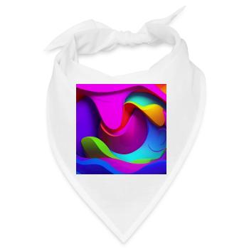 Neonfarben-Wirbel Abstraktes Farbspiel - Bandana - Weiß - Vorne