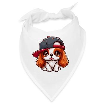 Cavalier King Charles Hund Niedlicher Hund - Bandana - Weiß - Vorne