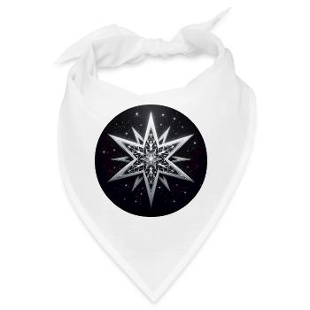 Stern weiß grau Faltkunst - Bandana - Weiß - Vorne