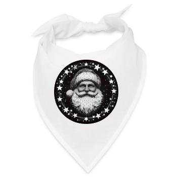 Weihnachtsmann Kopf Polygon Kranz rund grau weiß - Bandana - Weiß - Vorne