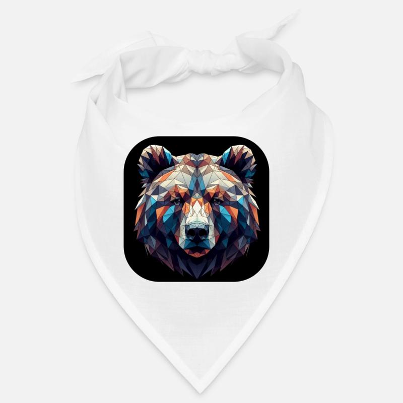 Tête d’ours Polygone Multicolore Bandana