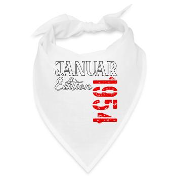 73 Jahre alt - Januar 1953 Geburtstag - Bandana - Weiß - Vorne