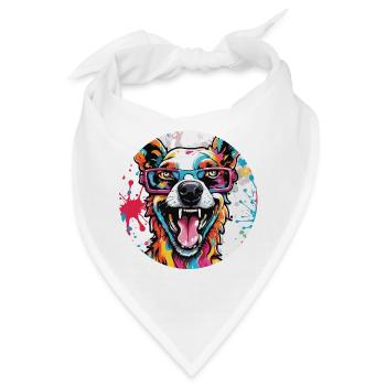 Hund / Tier / Haustier / Pfote / Fellnase / Wauwau - Bandana - Weiß - Vorne