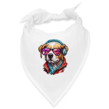 Hund / Tier / Haustier / Pfote / Fellnase / Wauwau - Bandana - Weiß - Vorne