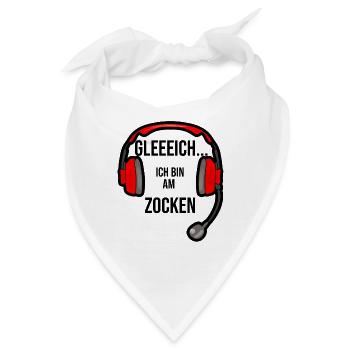 Gleich ich bin am zocken - Bandana - Weiß - Vorne