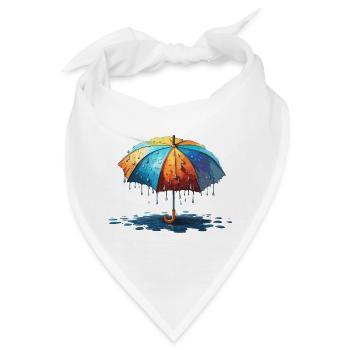 Regenschirm / Wetter / Niederschlag / Regentropfen - Bandana - Weiß - Vorne
