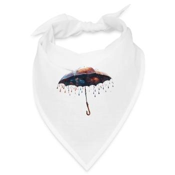 Regenschirm / Wetter / Niederschlag / Regentropfen - Bandana - Weiß - Vorne