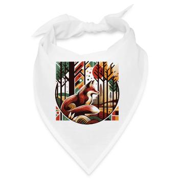 Fuchs im Wald Retro Vintage Street Art Style - Bandana - Weiß - Vorne