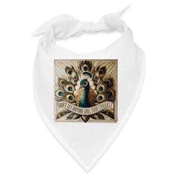 Pfau Art Deco Don't let anyone dull your sparkle - Bandana - Weiß - Vorne