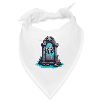 Grabstein / Erinnerung / Ruhe / Unvergessen / tot - Bandana - Weiß - Vorne