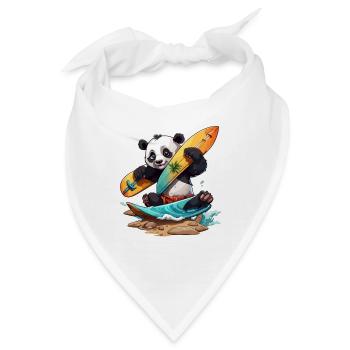 Panda / Tier / Zoo / Bambus / Wild / Kindlich - Bandana - Weiß - Vorne