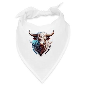 Stier / Bulle / Tier / Hörner / Stierkampf - Bandana - Weiß - Vorne