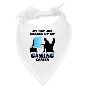 Karriere Gamer Statement Workaholic Arbeit Job - Bandana - Weiß - Vorne