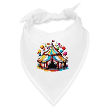 Zirkuszelt / Manege / Unterhaltung / Artisten - Bandana - Weiß - Vorne