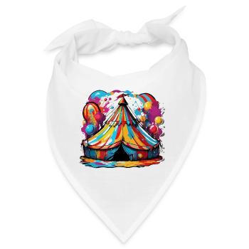 Zirkuszelt / Manege / Unterhaltung / Artisten - Bandana - Weiß - Vorne