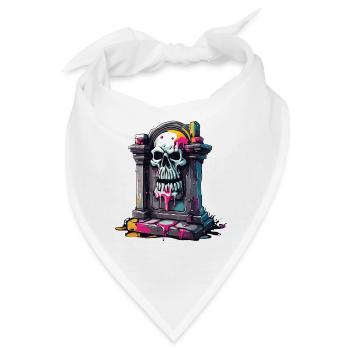 Grabstein / Erinnerung / Ruhe / Unvergessen / tot - Bandana - Weiß - Vorne