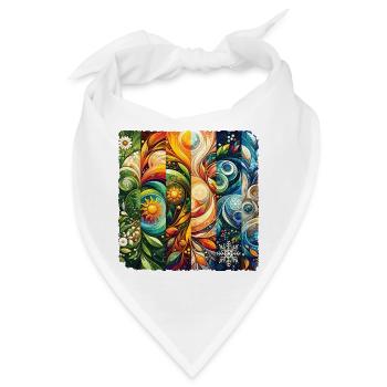 Alle Jahreszeiten Frühling Sommer Herbst Winter - Bandana - Weiß - Vorne
