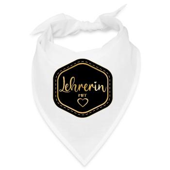DANKESCHÖN SPRÜCHE - LEHRERIN MIT HERZ - Bandana - Weiß - Vorne