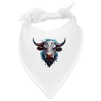Stier / Bulle / Tier / Hörner / Stierkampf - Bandana - Weiß - Vorne