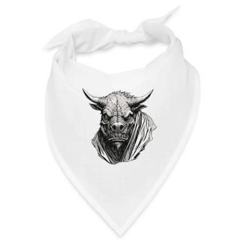 Stier / Bulle / Tier / Hörner / Stierkampf - Bandana - Weiß - Vorne