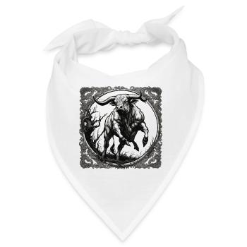 Stier / Bulle / Tier / Hörner / Stierkampf - Bandana - Weiß - Vorne