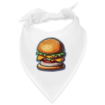 Burger / Fastfood / Essen / Brötchen / Rindfleisch - Bandana - Weiß - Vorne