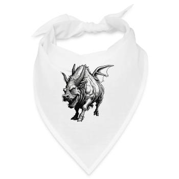 Stier / Bulle / Tier / Hörner / Stierkampf - Bandana - Weiß - Vorne